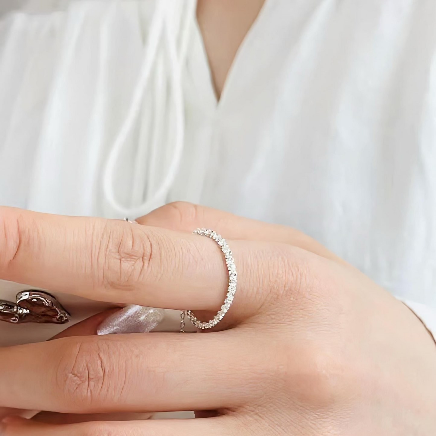 Velvet Wrap Adjustable Chain Ring